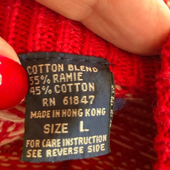 Vintage 80s Birch Brothers Fair Isle Cardigan L Eagles Eye Nordic Sweater Preppy - Picture 9 of 9